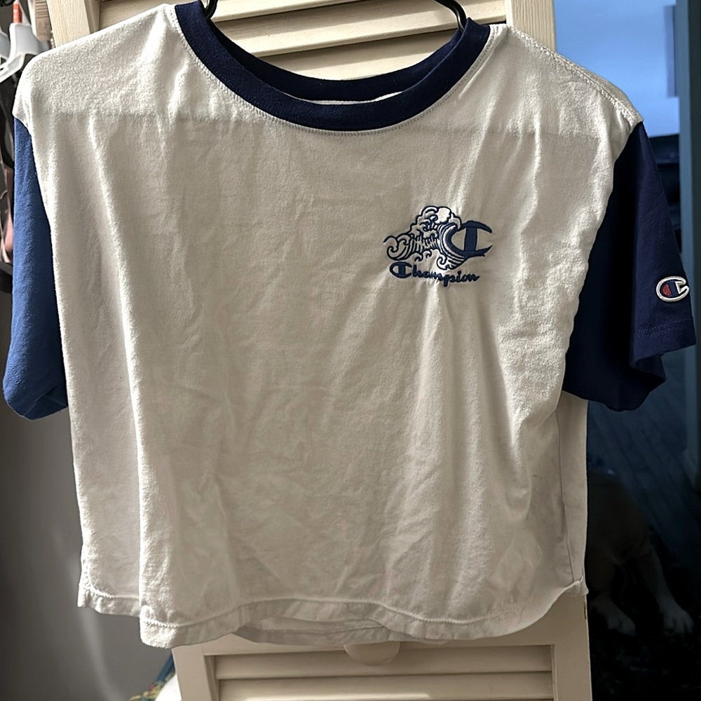 Blue champion crop top